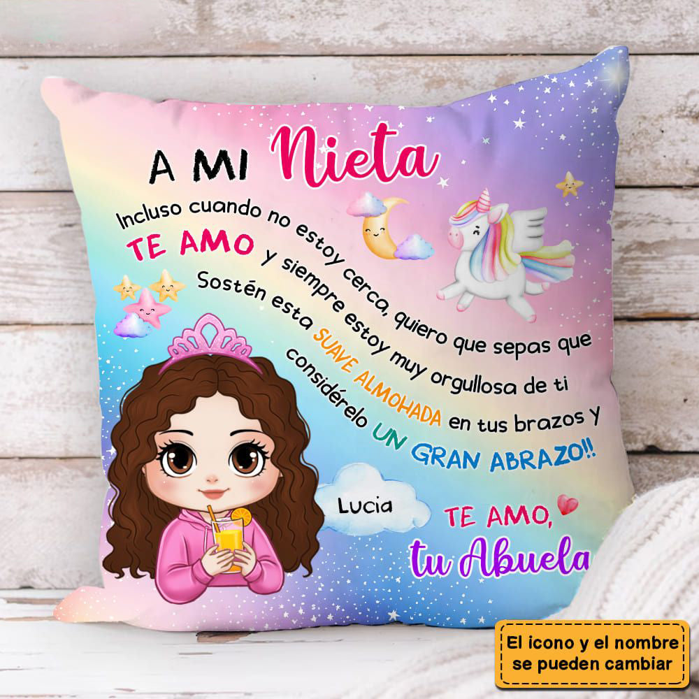 Personalized Granddaughter I Am Proud Of You Spanish Pillow