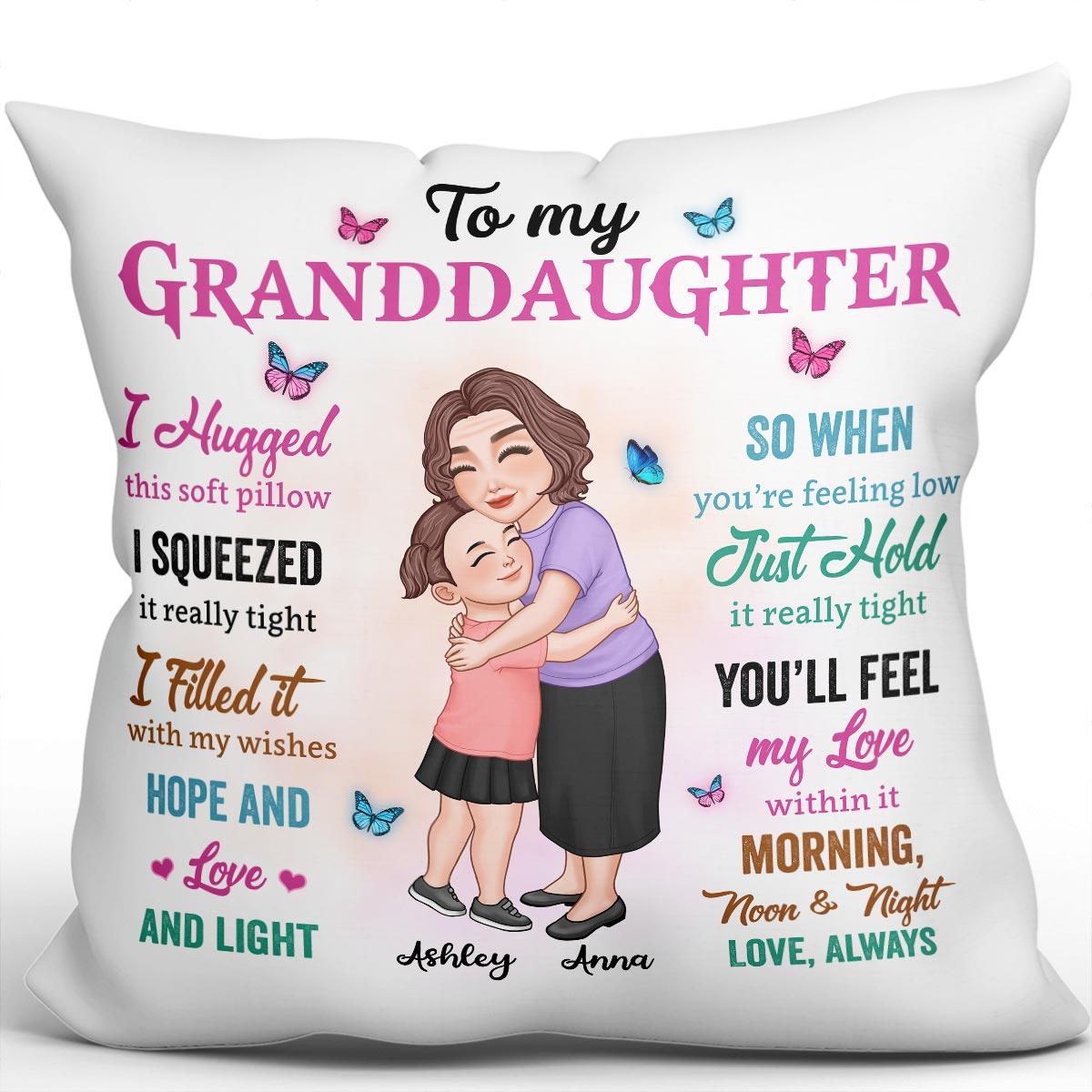 Colorful To My Granddaughter Grandson Gift For Grandchildren Personalized Pillow