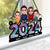 Family Sitting 2024 Personalized Window Hanging Suncatcher Ornament, Christmas Decor