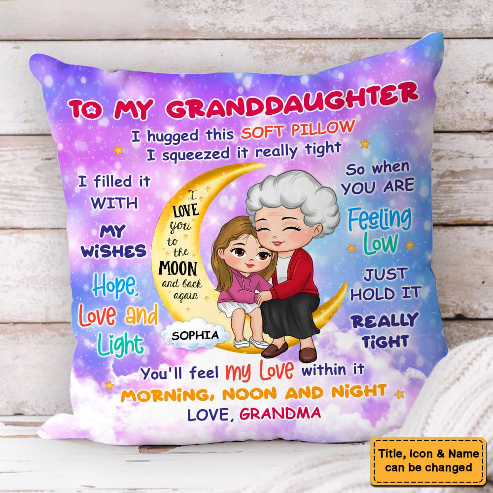 Personalized Gift For Grandson On The Moon Pillow