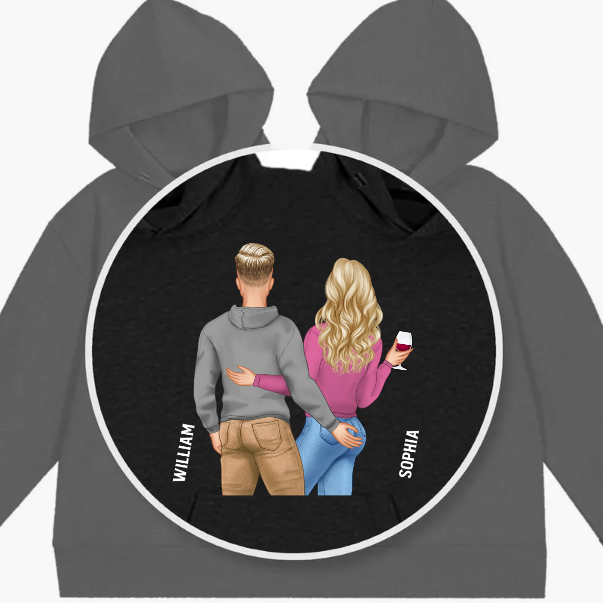 Gift For Couples - Personalized Couple One-piece Hoodie