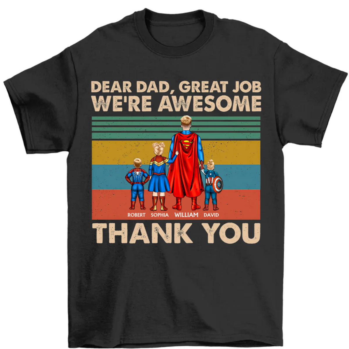 Dear Dad We're Awesome Personalized Shirt, Gift For Father's Day Custom Shirt