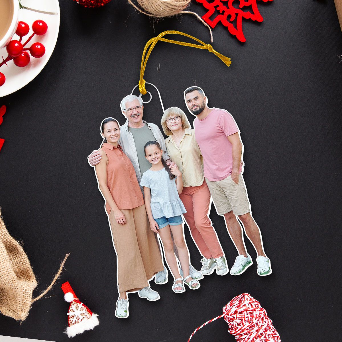 Customized Your Photo Ornament, Personalized Photo Acrylic Ornament, Christmas Gifts For Family Member, Gift For Grandparents