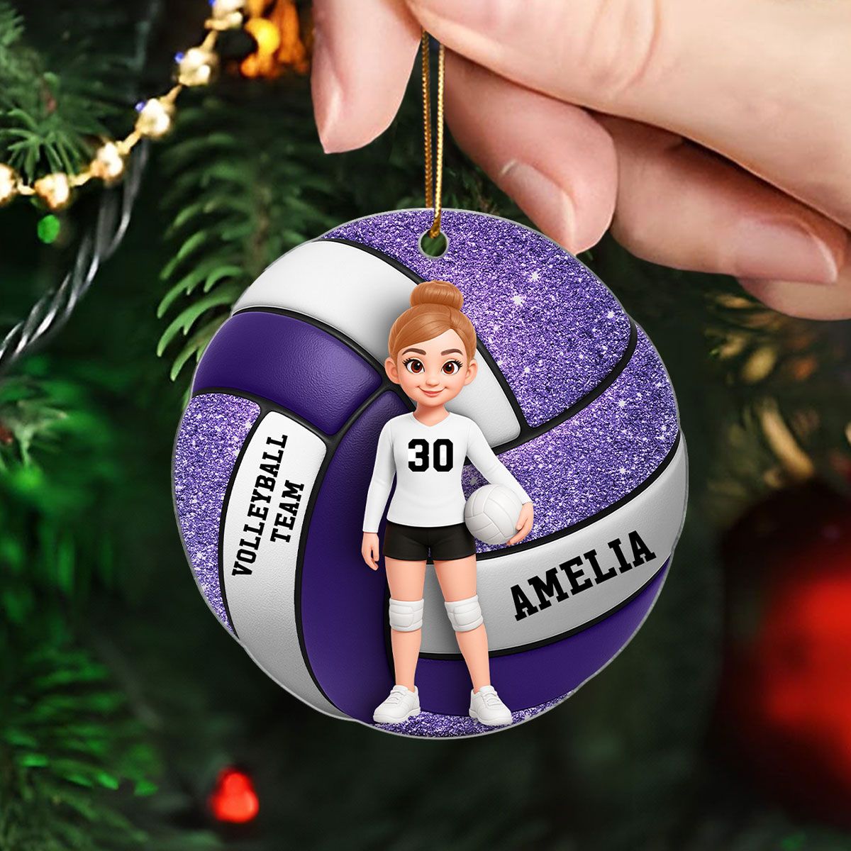 Volleyball Boy & Girl 3D Effect - Personalized Acrylic Ornament