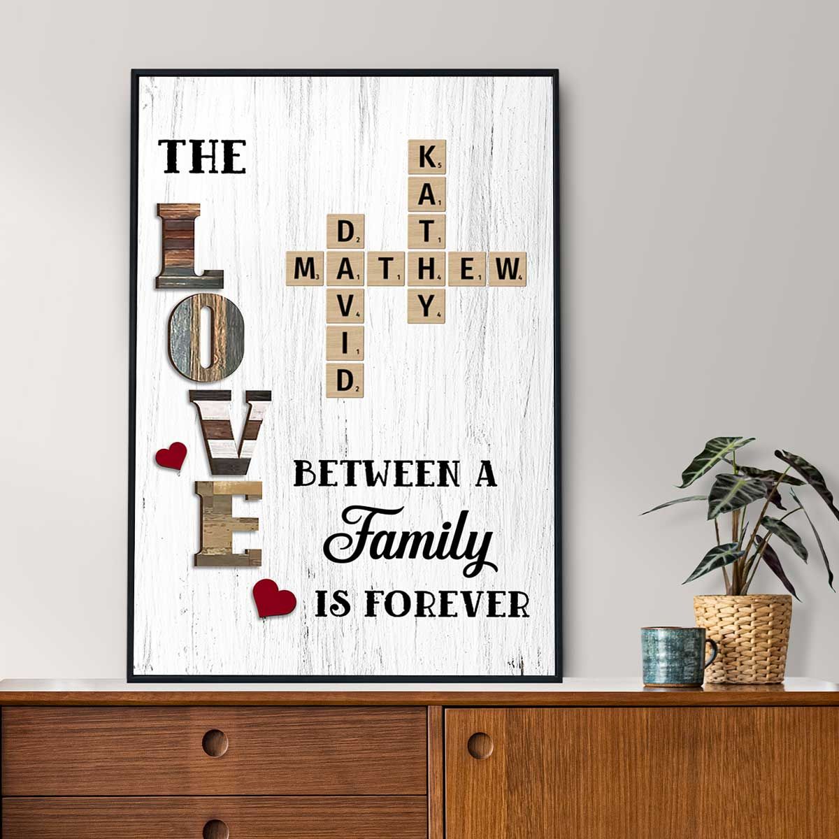 The Love Between Family Crossword Puzzle Art Personalized Poster