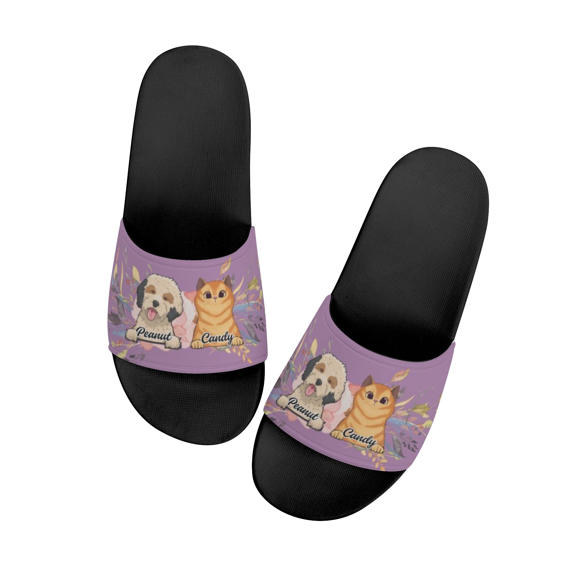 Personalized Dogs Cats Mom Custom Women's Slide Sandals Shoes