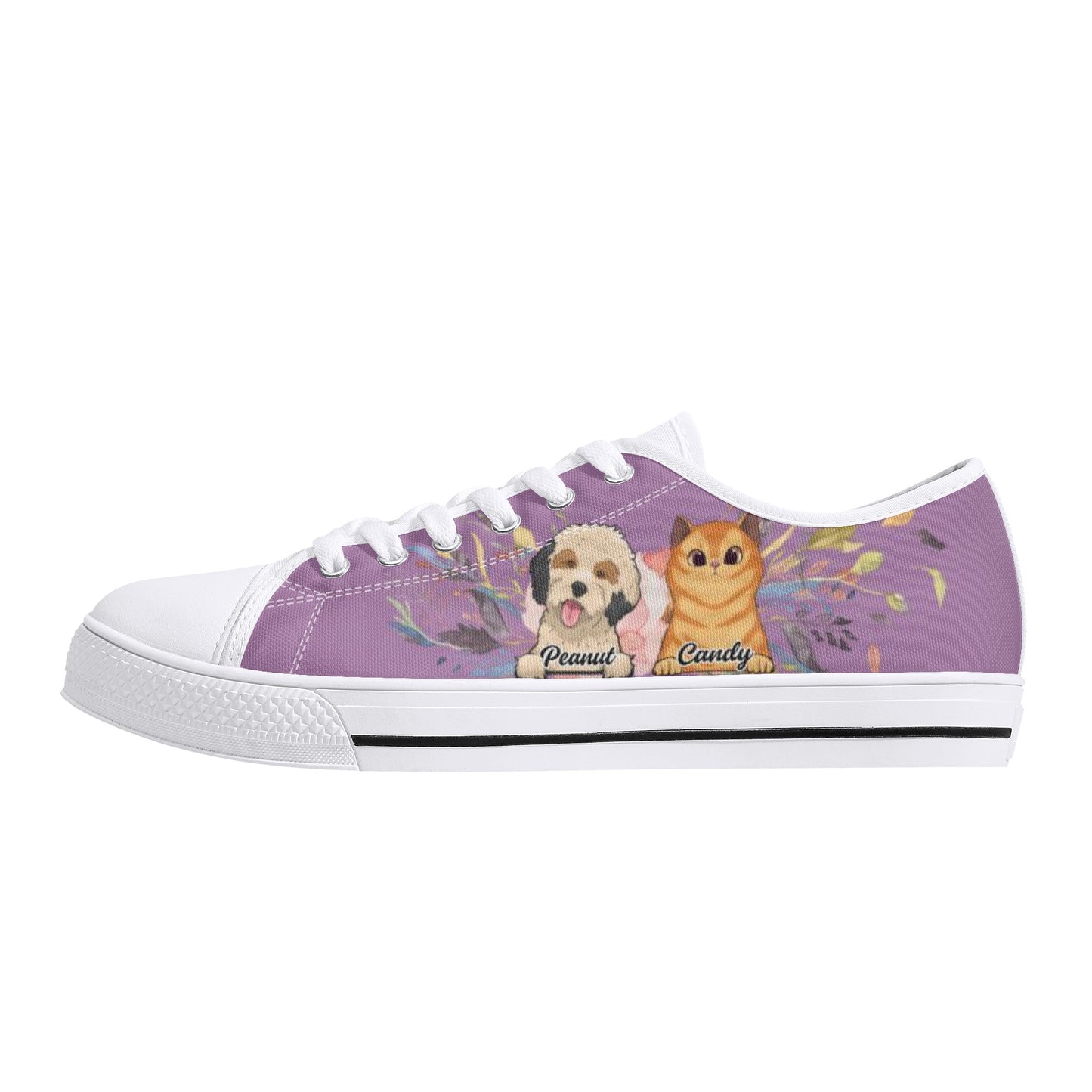 Personalized Dogs Cats Mom Custom Women's Low Top Canvas Shoes