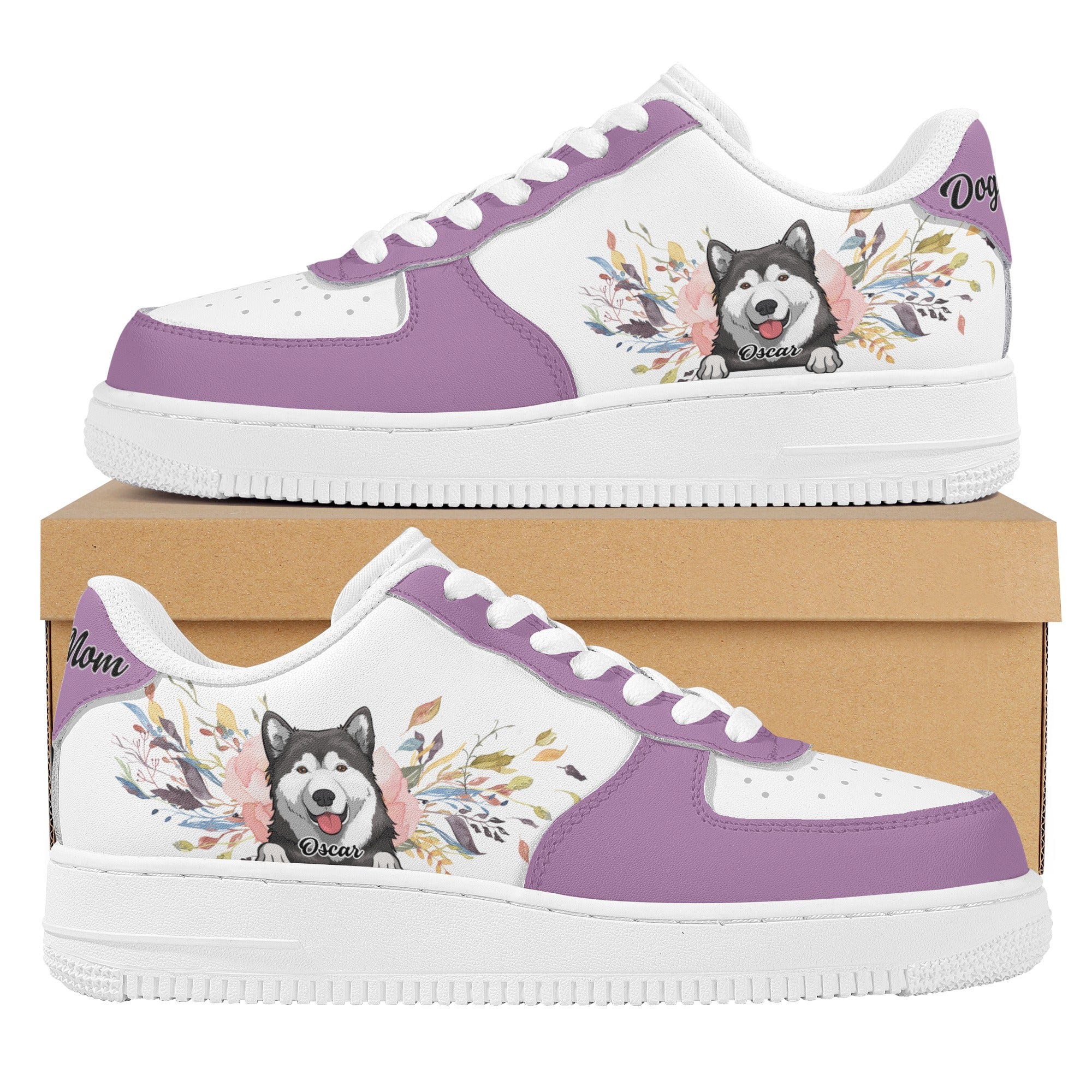 Personalized Dogs Cats Mom Dad Low Top Custom Leather Shoes