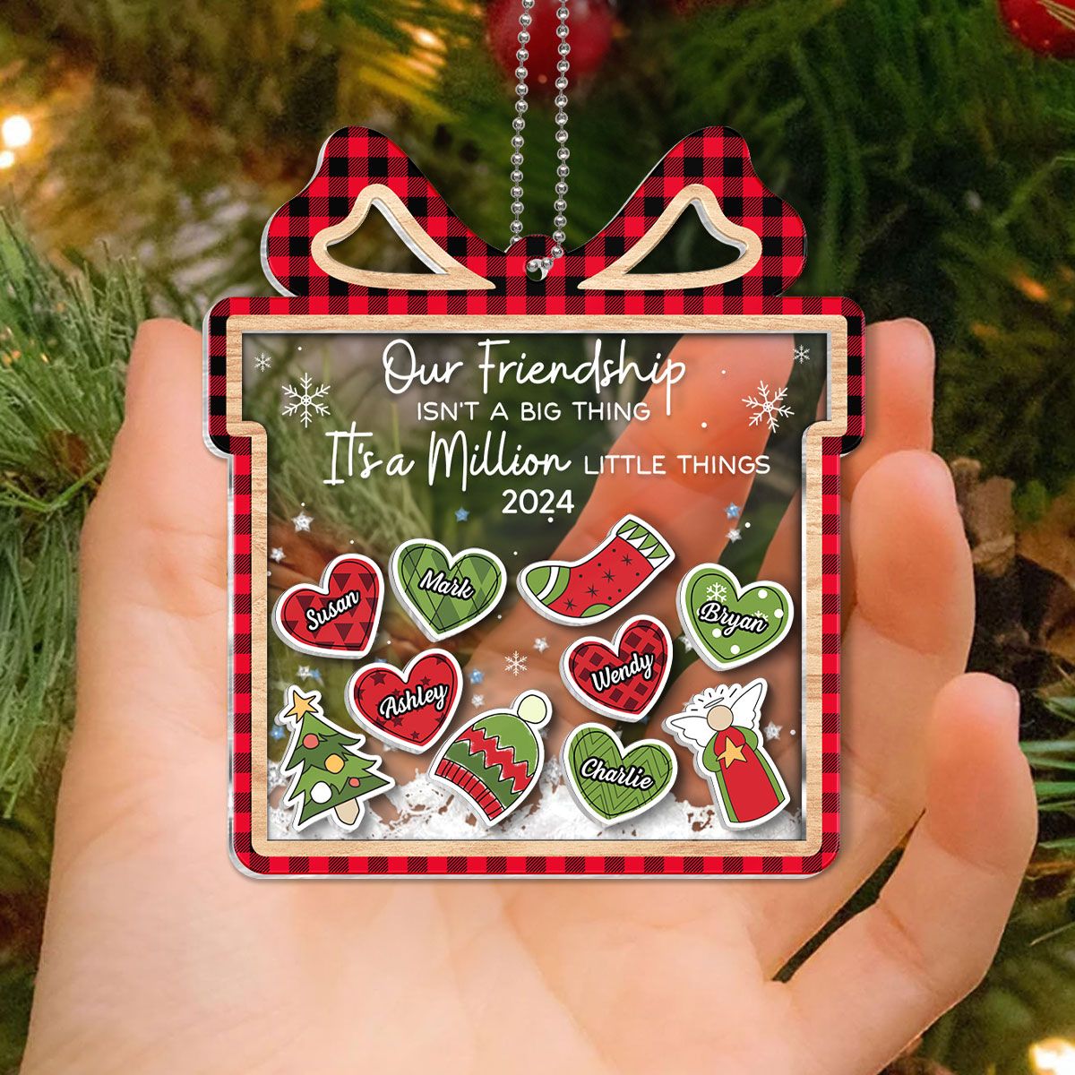 Our Friendship Is A Million Little Things Personalized Ornament, Christmas Gift For Besties, Best Friends, BFF