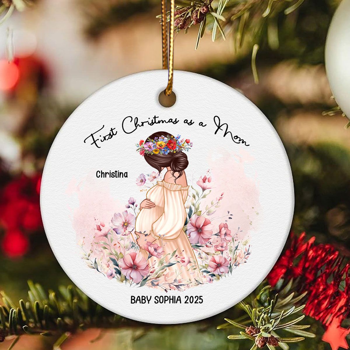 First Christmas as a Mom, Mom-to-Be Ornament, Baby Bumps first Christmas Gift