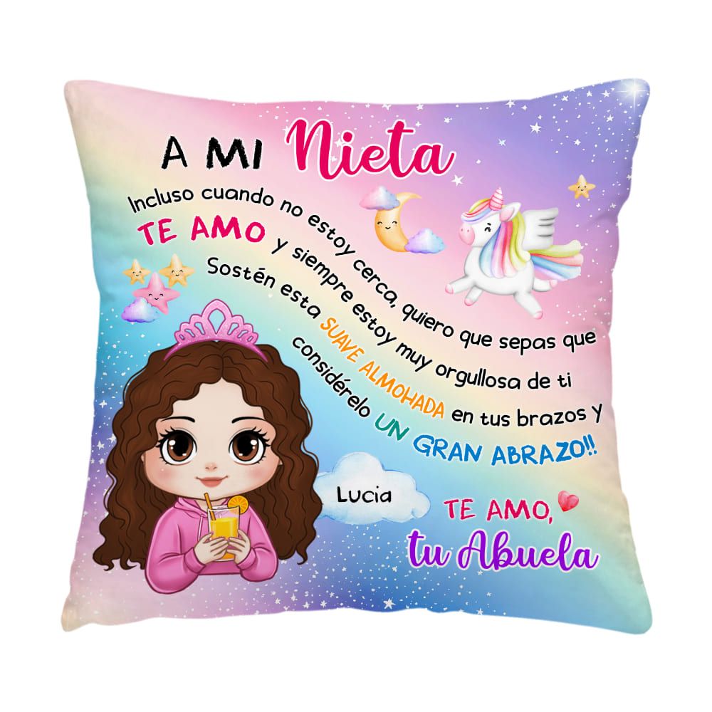 Personalized Granddaughter I Am Proud Of You Spanish Pillow