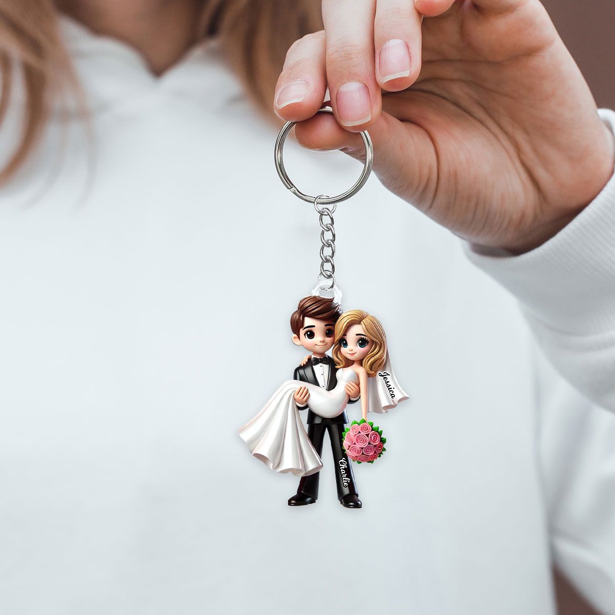 Personalized Mr Mrs Married Couple Personalized Acrylic Keychain, Gift for him, Gift for her