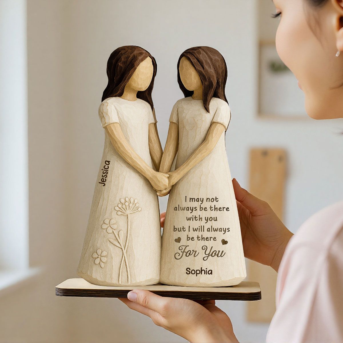 I'll Always Be There For You 3D Effect Personalized Standing Wooden Plaque, Birthday Gift Friendship Gift for Besties, Best Friends