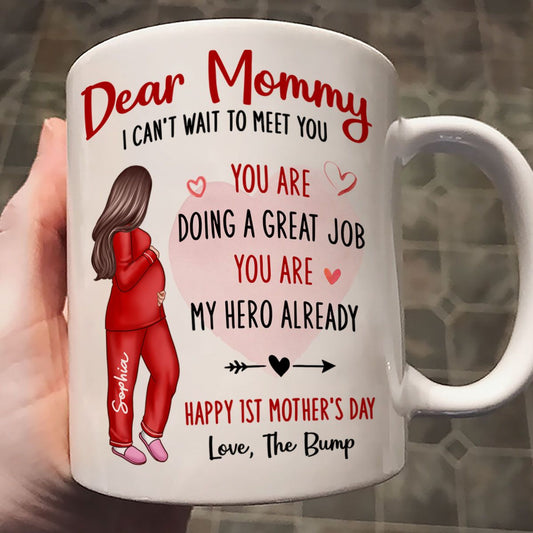 Happy First Mother's Day Pregnancy Mom From The Bump Personalized Mug