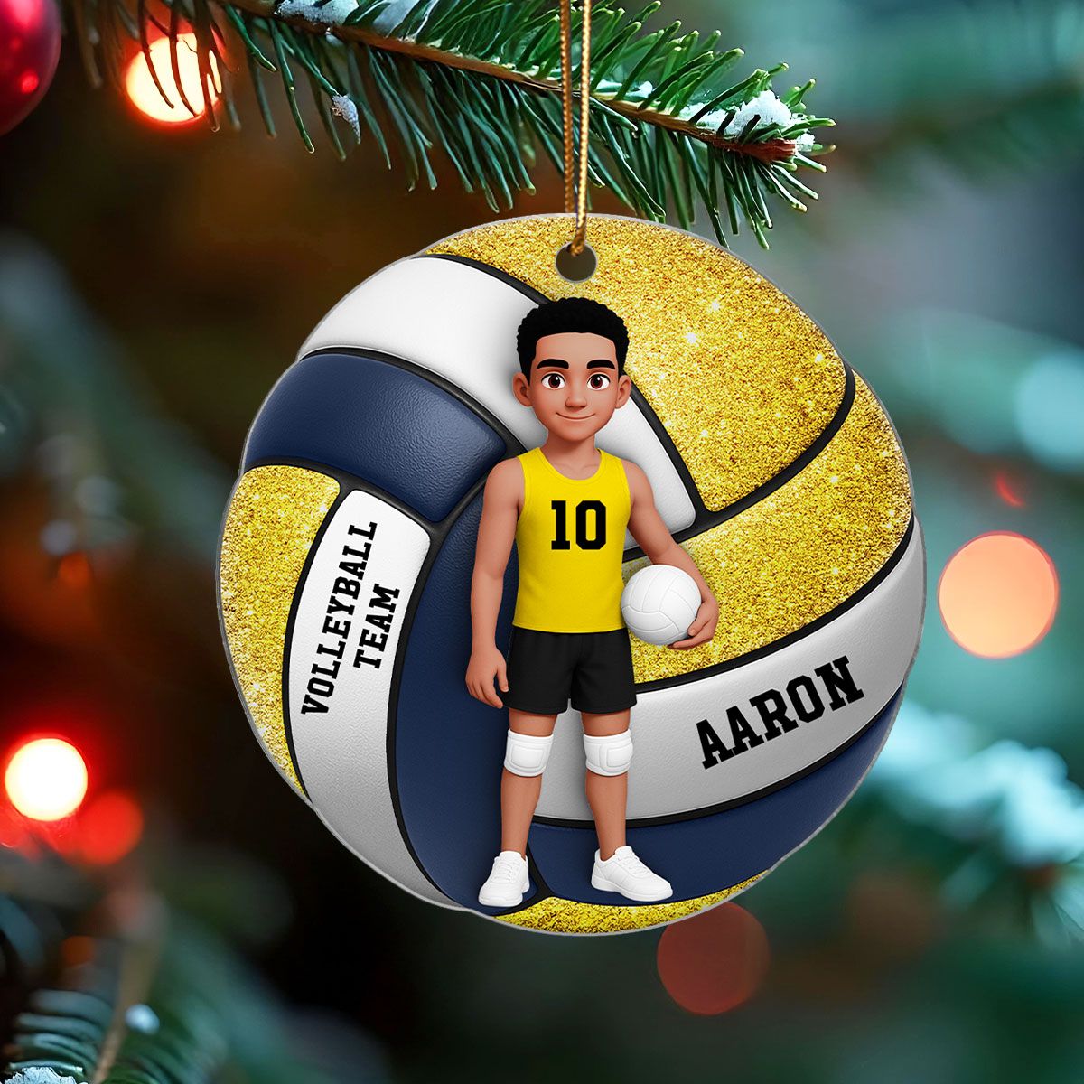 Volleyball Boy & Girl 3D Effect - Personalized Acrylic Ornament