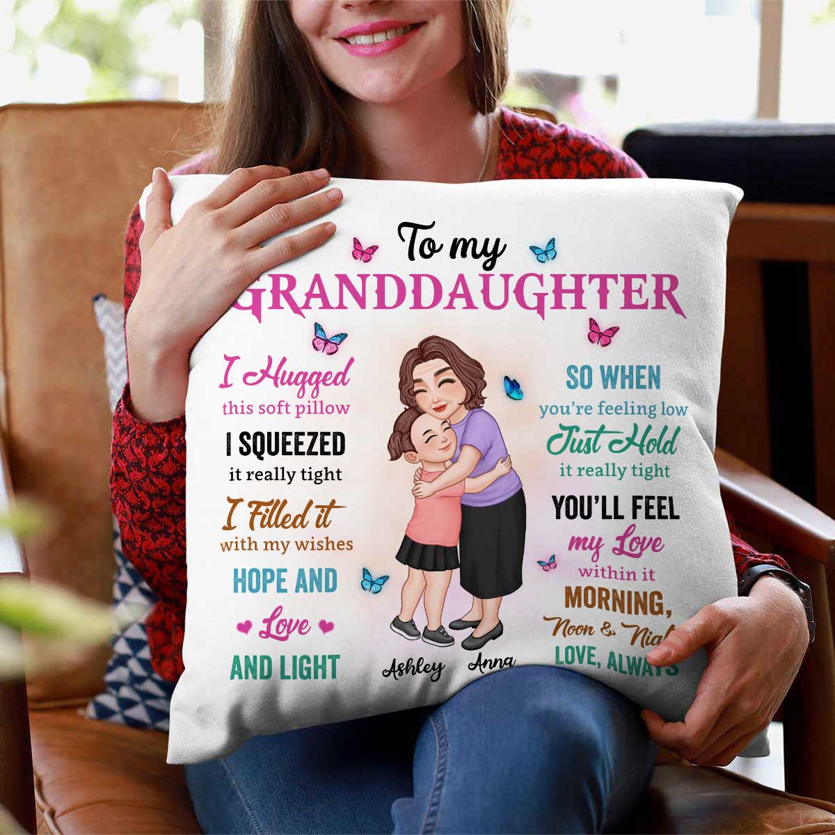 Colorful To My Granddaughter Grandson Gift For Grandchildren Personalized Pillow