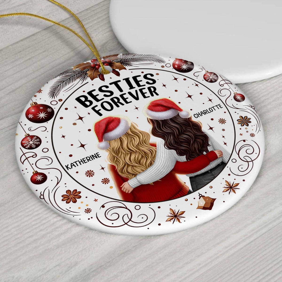 Personalized Besties Forever Ornament – Cheerful Holiday Warmth and Joy