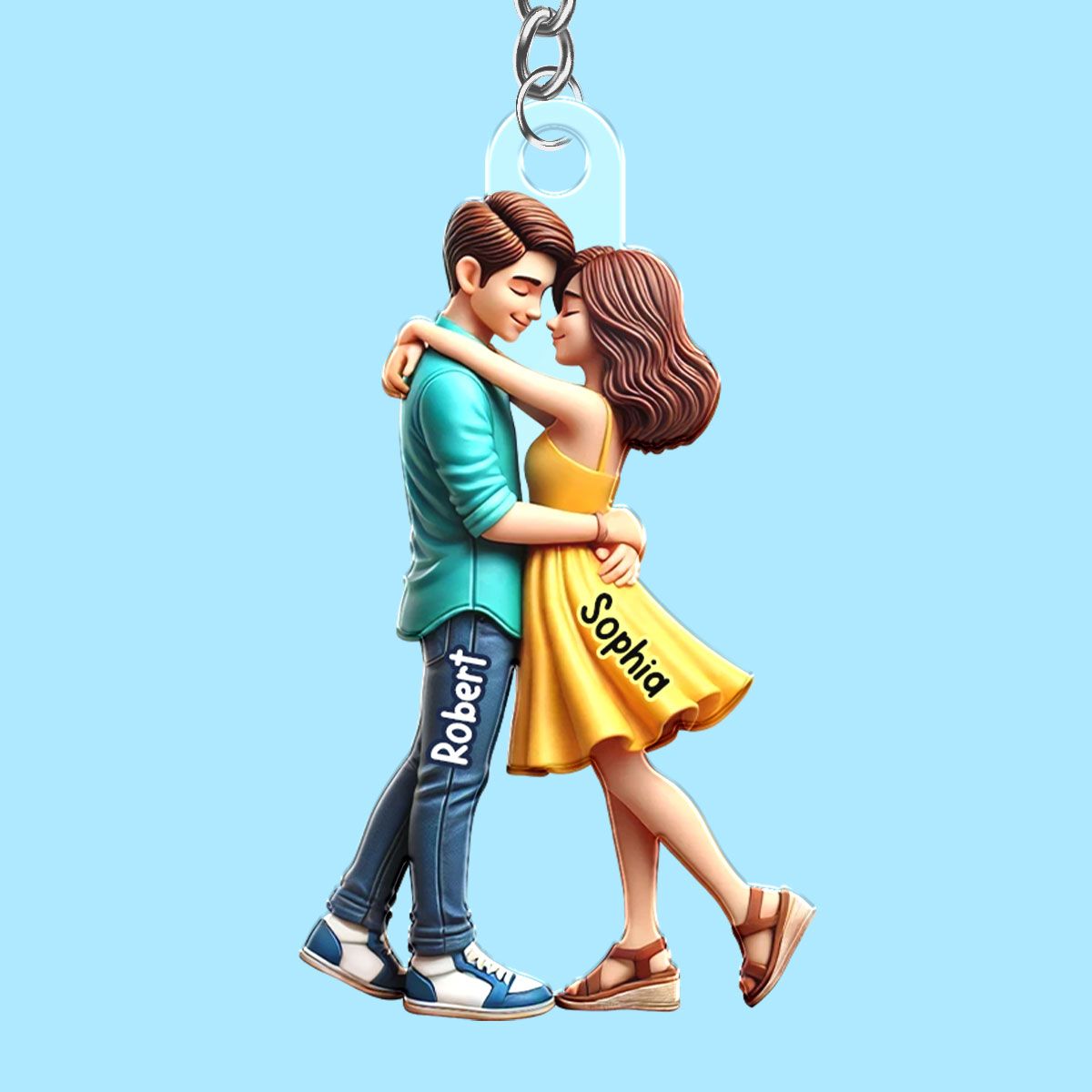 Couple Hugging Personalized Acrylic Keychain, Heartfelt Gift For Couple, For Him, For Her, Boyfriend, Girlfriend, Husband, Wife