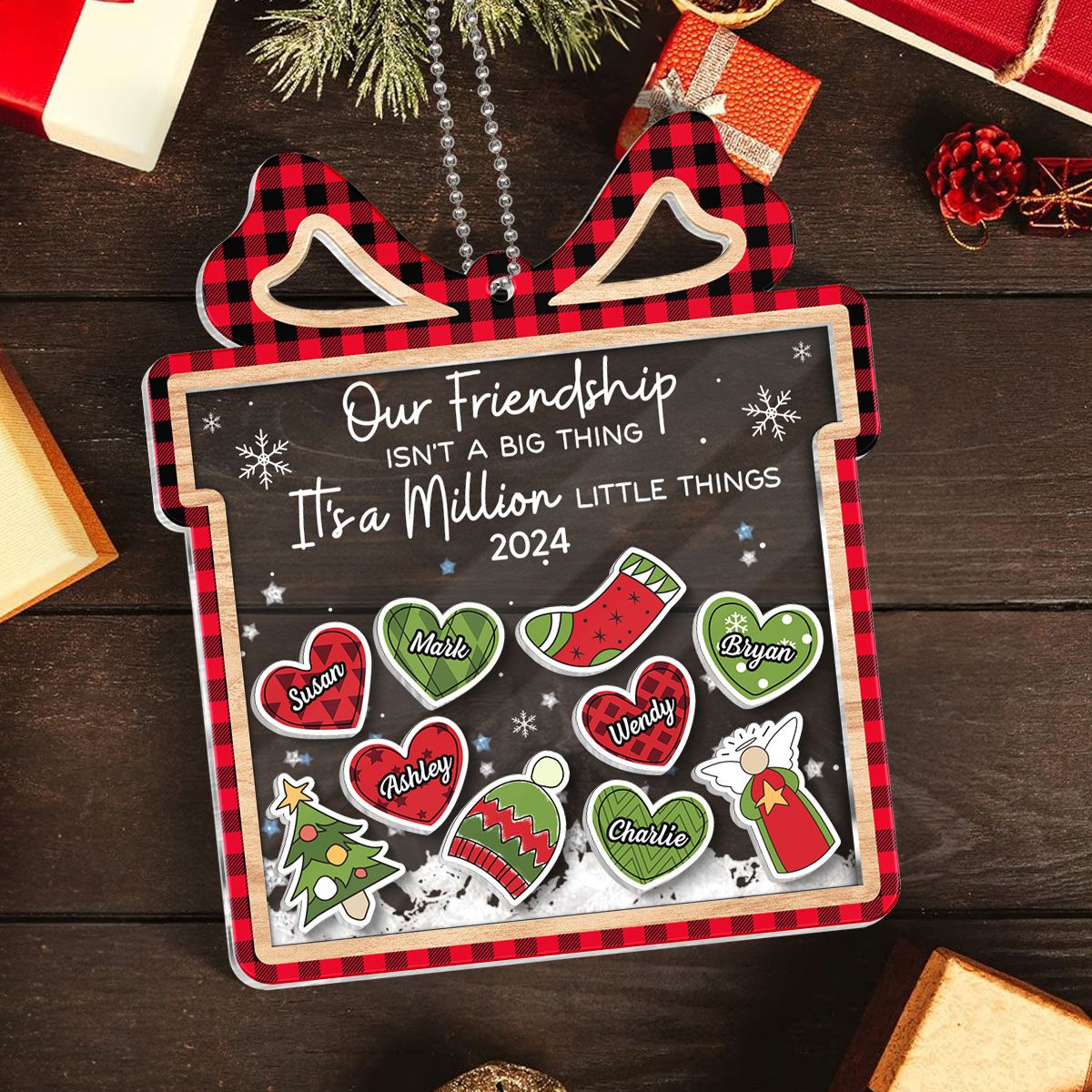 Our Friendship Is A Million Little Things Personalized Ornament, Christmas Gift For Besties, Best Friends, BFF