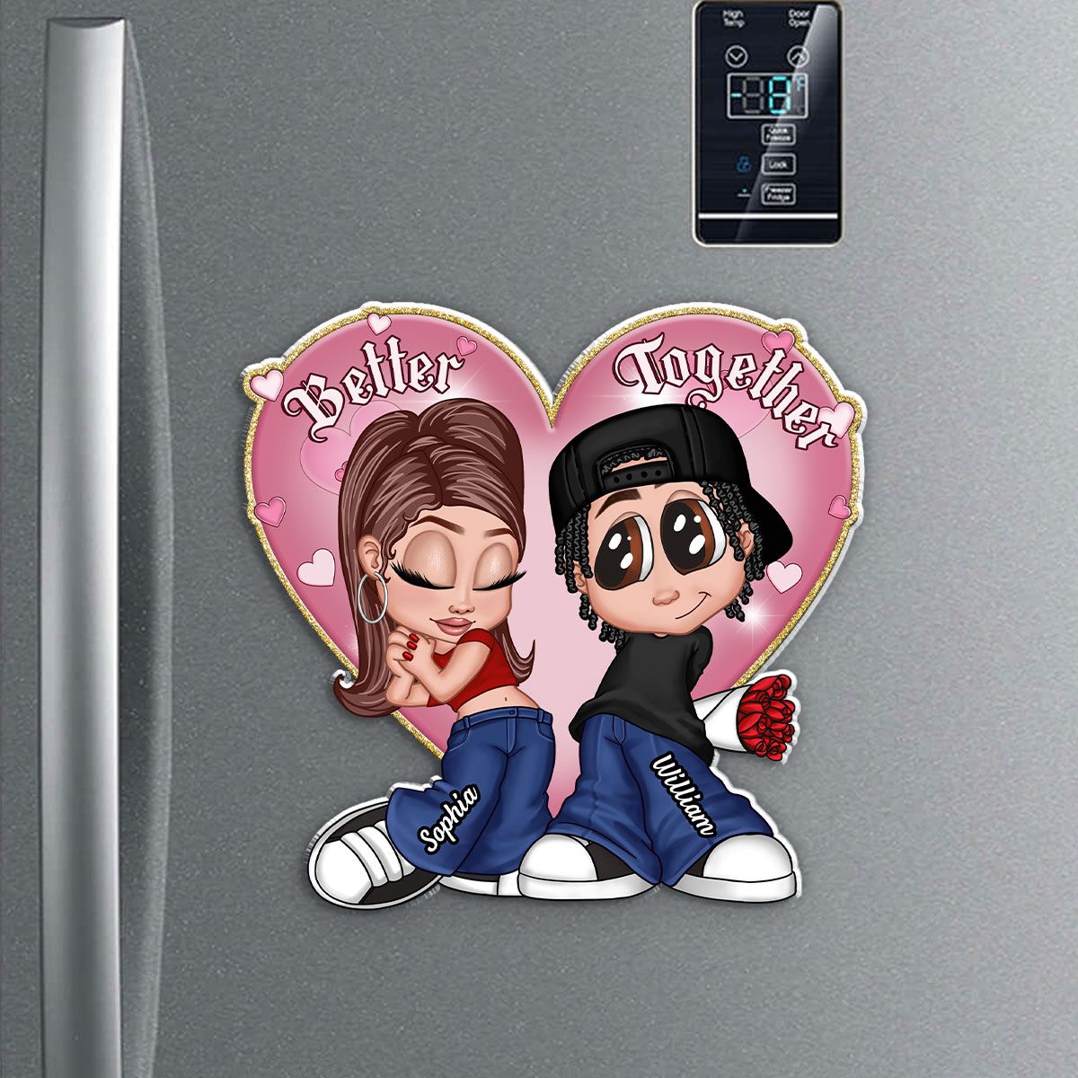 Be Mine Y2K Chicano Style Couple Valentine's Day Gift For Her For Him Personalized Acrylic Fridge Magnet