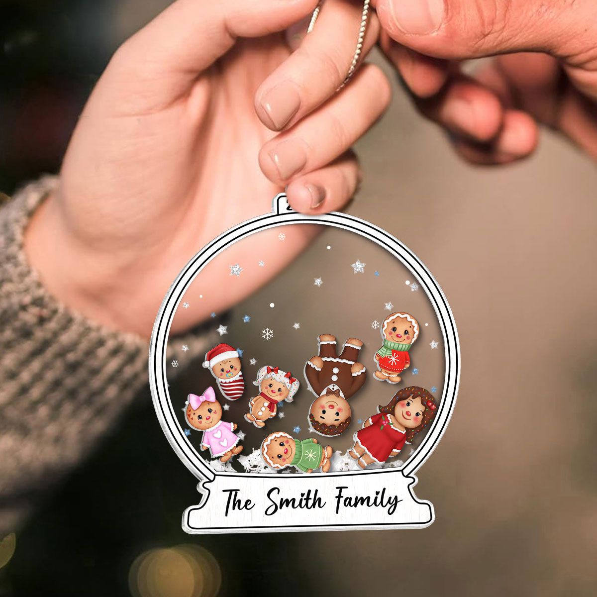 Gingerbread Cookies Family Personalized Shaker Ornament, Christmas Gift