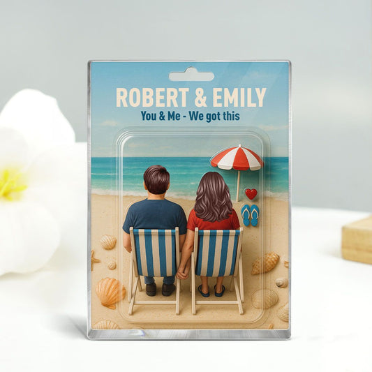 You & Me We Got This Couple At Beach Realistic Figures Style Personalized Acrylic Block Plaque