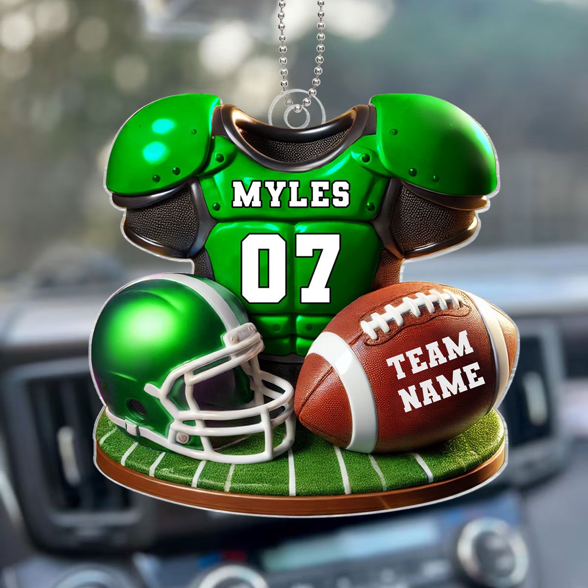 Football Jersey Uniform Personalized Acrylic Car Hanger Ornament, Gift for him, Gift for boyfriend, Gift for son