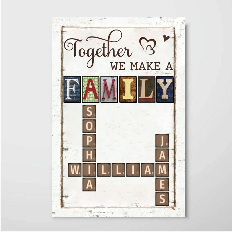 Personalized Family Crossword Art Poster