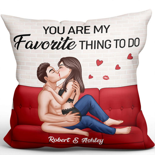 Sexy Couple Kissing On Couch Gift For Couple Personalized Pillow