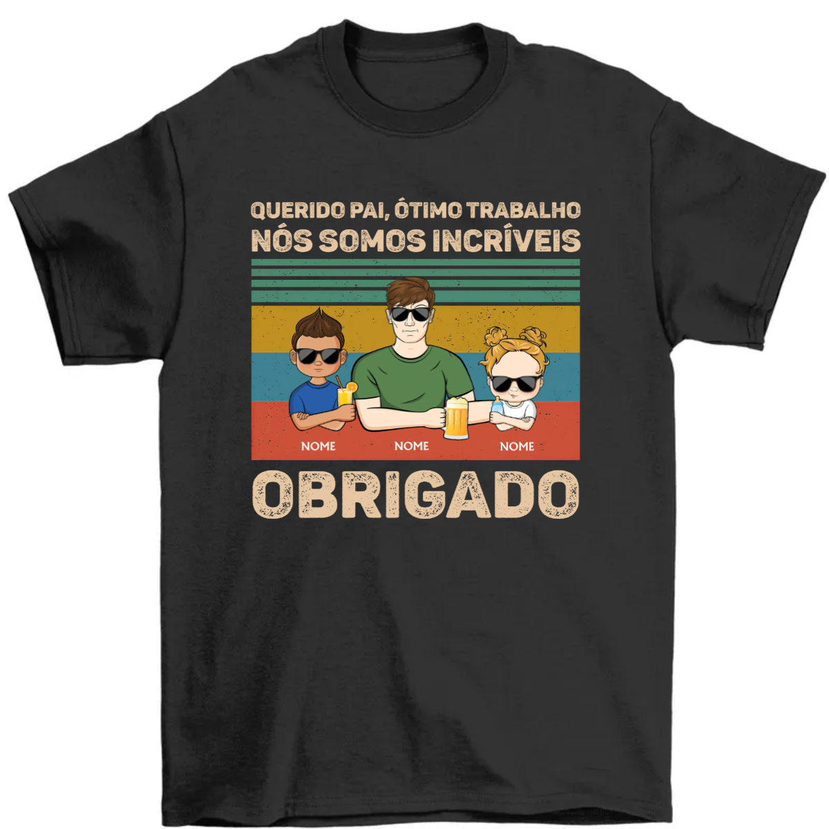 Querido Pai Obrigado - Presente para o pai - Camiseta personalizada