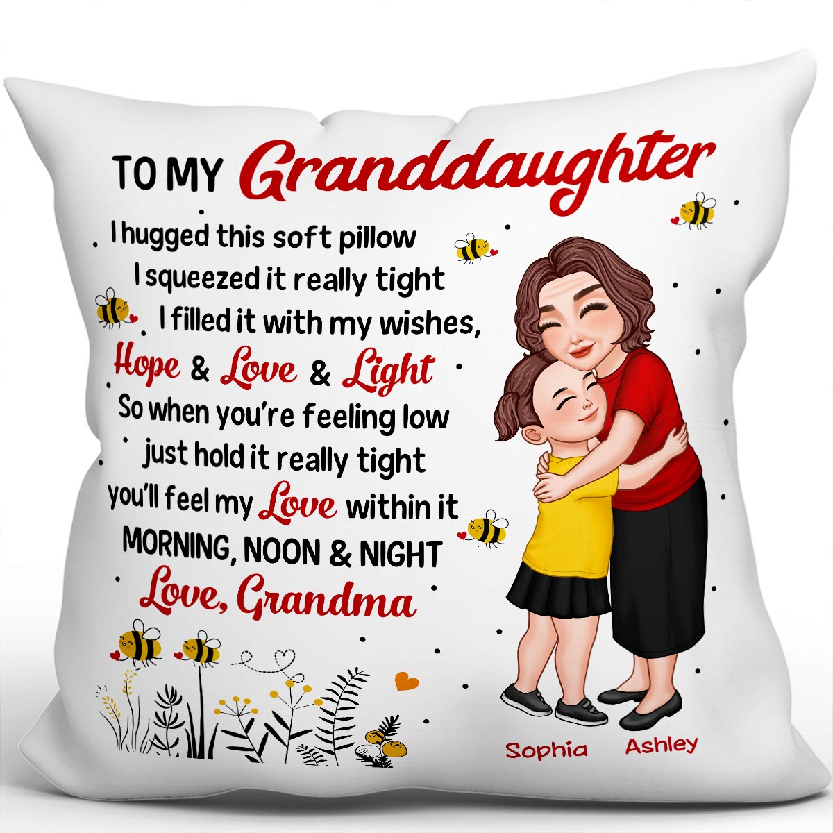 To My Granddaughter Grandson Adorable Gift For Grandchildren Personalized Pillow