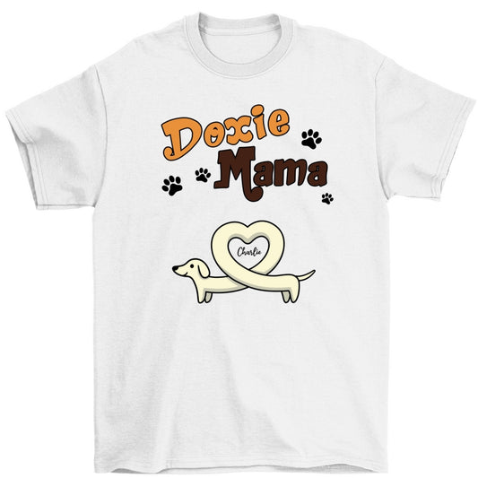 Doxie Mom Cute Heart Dachshunds Personalized Shirt