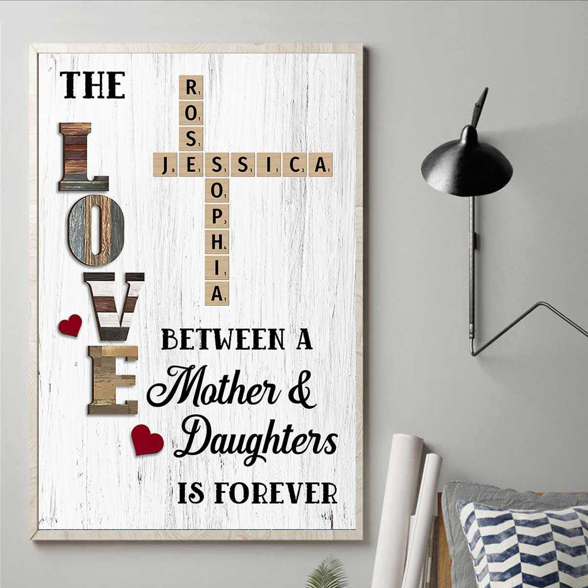 The Love Between Family Crossword Puzzle Art Personalized Poster