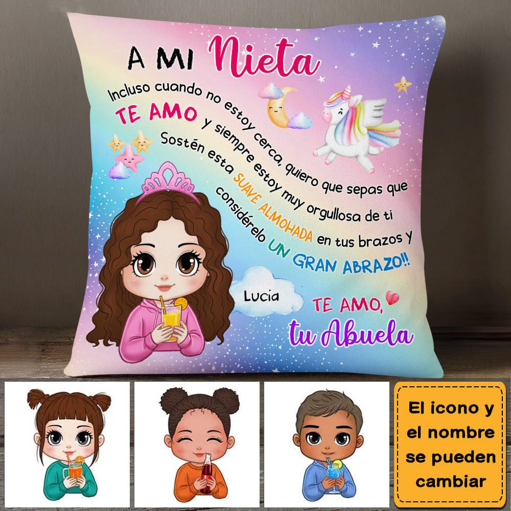 Personalized Granddaughter I Am Proud Of You Spanish Pillow