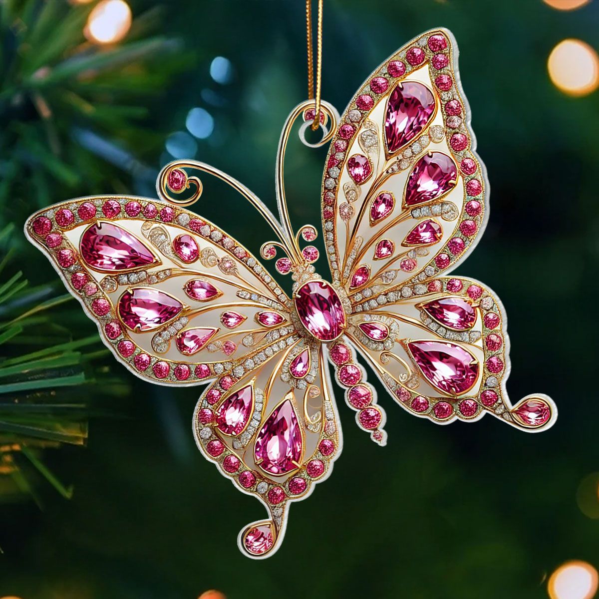 Butterfly 3D Effect Christmas Acrylic Ornaments, Decorations Gifts for Women Girls Mom Sisters