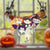 Naughty Cats Hanging On Halloween Broom Personalized Suncatcher, Halloween Decor