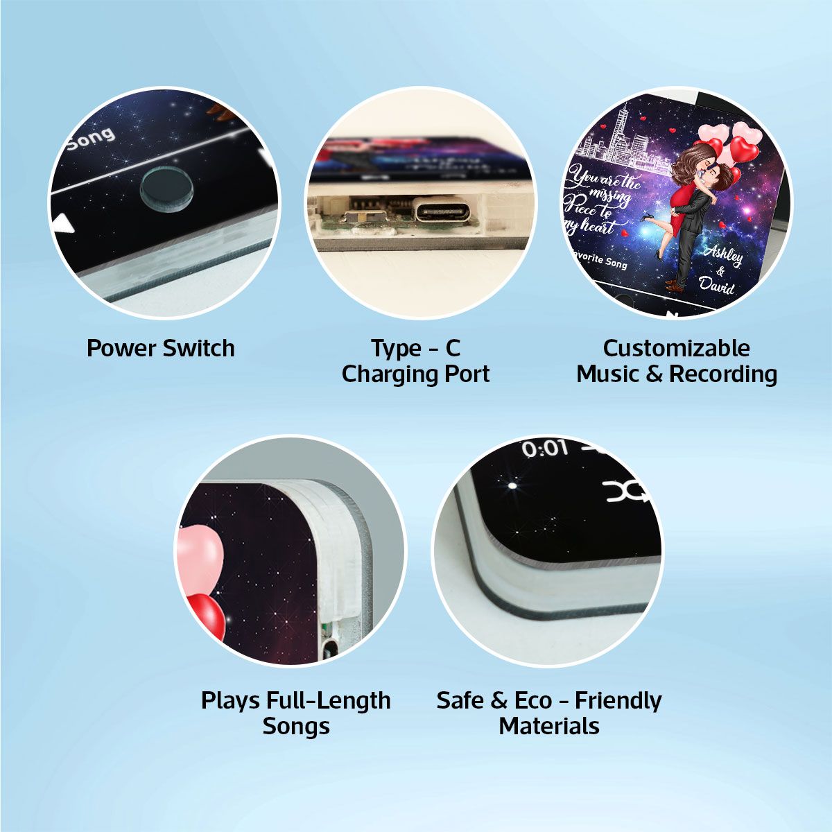 The Missing Piece To My Heart Couple Kissing Favorite Song Personalized Music Fridge Magnet, Gift For Couple