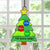 Family Christmas Tree with Jingle Bells Personalized Suncatcher, Christmas Stained Glass Decor