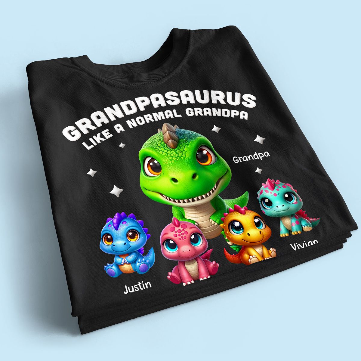 Daddysaurus Grandpasaurus 3D Dinosaurs Personalized Shirt