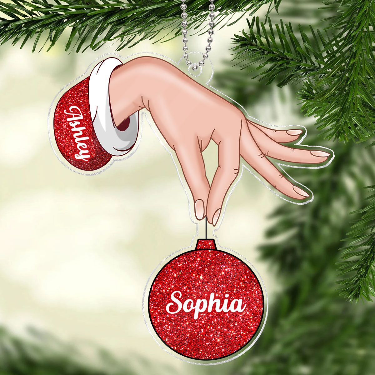 Grandma Hand Holding Christmas Ornament Personalized Acylic Ornament