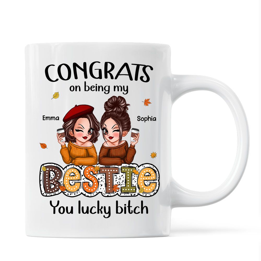 Congrats On Being My Besties Fall Season Gift, Personalized Mug