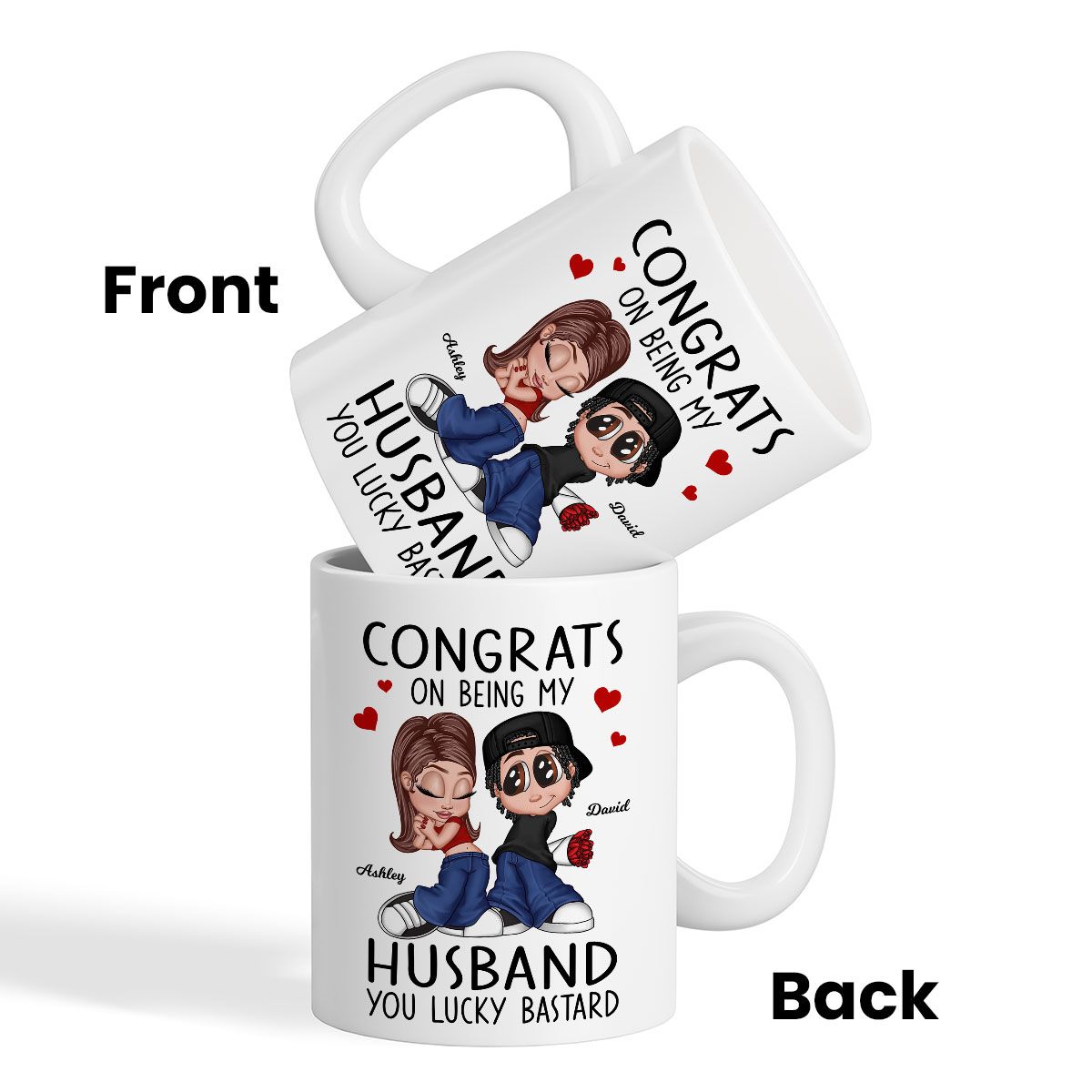 Congrats On Being My Husband You Lucky Bastard, Funny Personalized Mug, Gift For Him