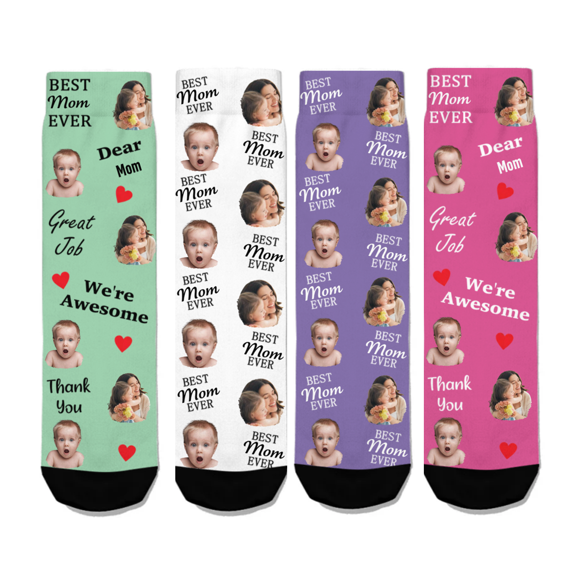 Mothers / Fathers Day Socks - Mothers Day Gift - Best Dad/Mama/Grandma Gift - Personalized Photo Socks