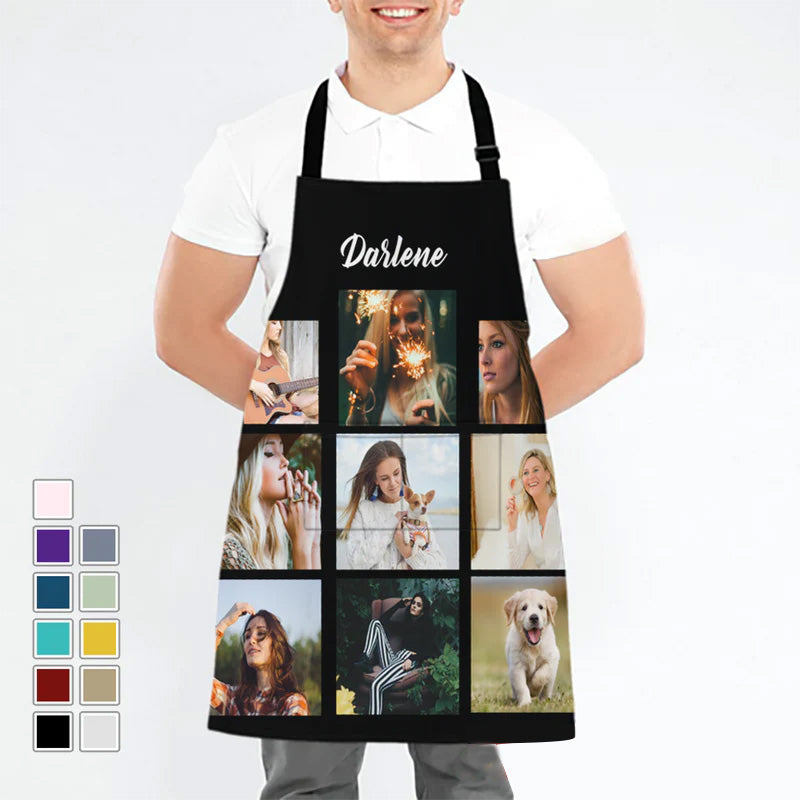 Personalized Family Photo Collage Name Apron