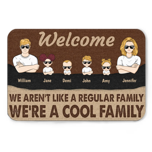 We're A Cool Family - Gift For Couple - Personalized Custom Doormat