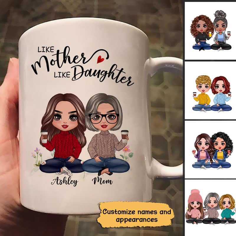 Doll Mother And Daughters Personalized Mug (Double-sided Printing)
