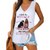 Just A Woman Who Loves Her Dog Floral Personalized Women Tank Top V Neck Casual Flowy Sleeveless