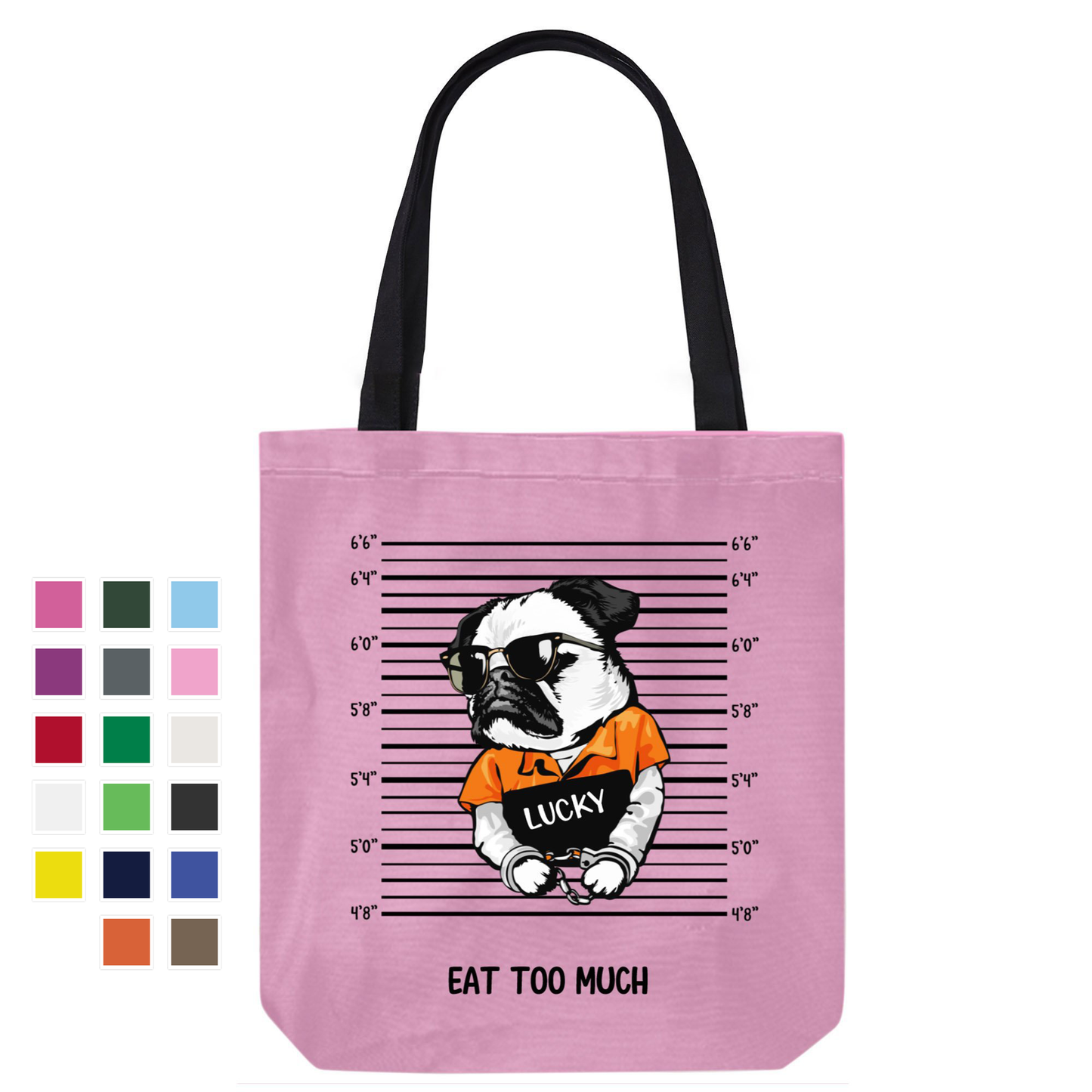 Guilty Pug Dog Personalized Canvas Bag