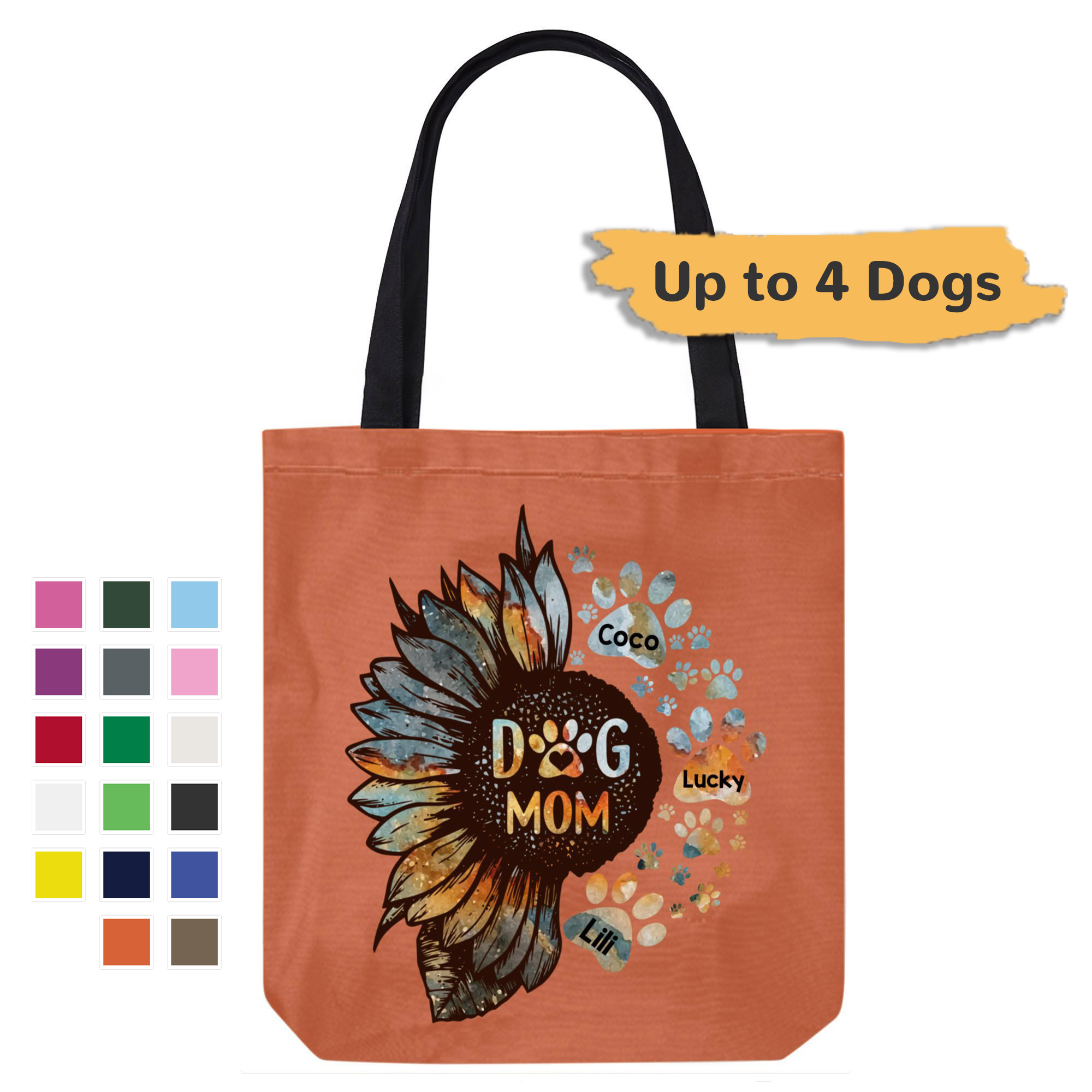 Galaxy Sunflower Dog Mom Personalized Canvas Bag