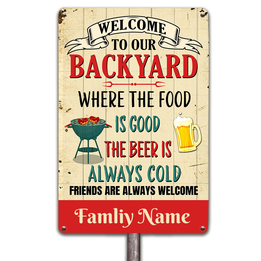 Personalized Outdoor Decor Backyard Metal Sign